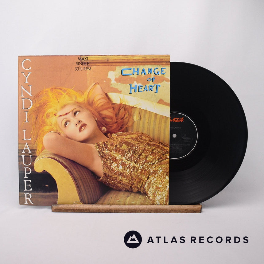 Cyndi Lauper Change Of Heart 12" Vinyl Record - Front Cover & Record
