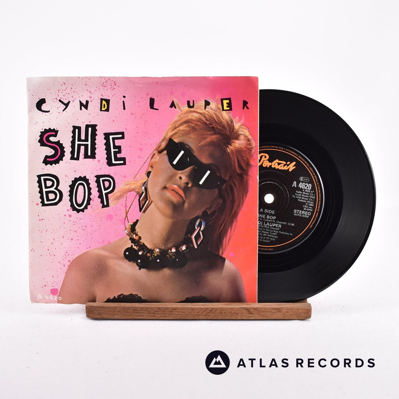 Cyndi Lauper She Bop 7" Vinyl Record - Front Cover & Record