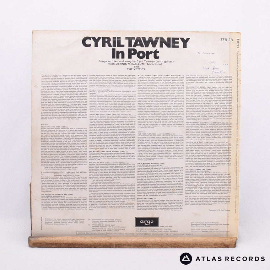 Cyril Tawney - In Port - LP Vinyl Record - VG+/VG+