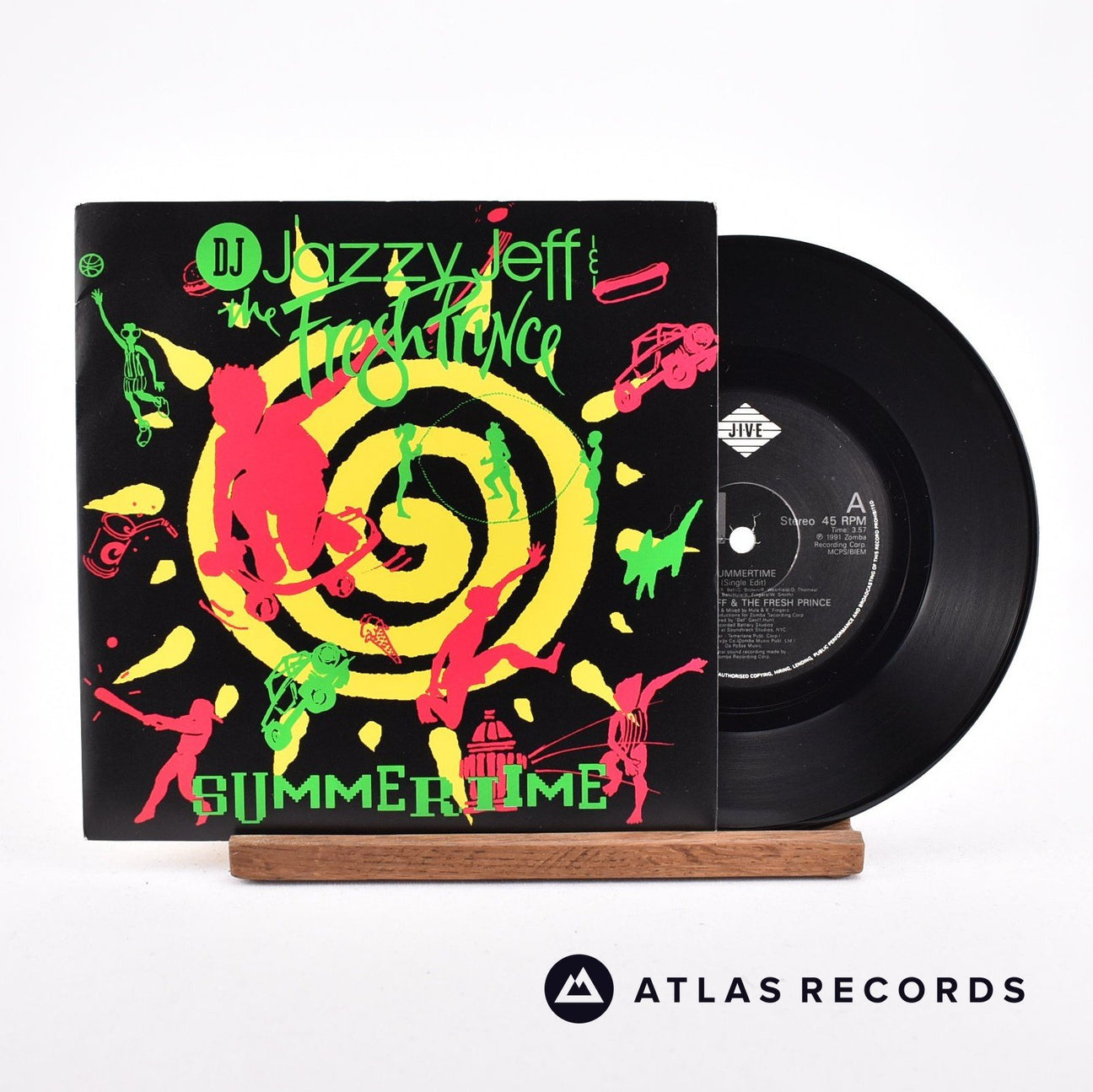 DJ Jazzy Jeff & The Fresh Prince Summertime 7" Vinyl Record - Front Cover & Record