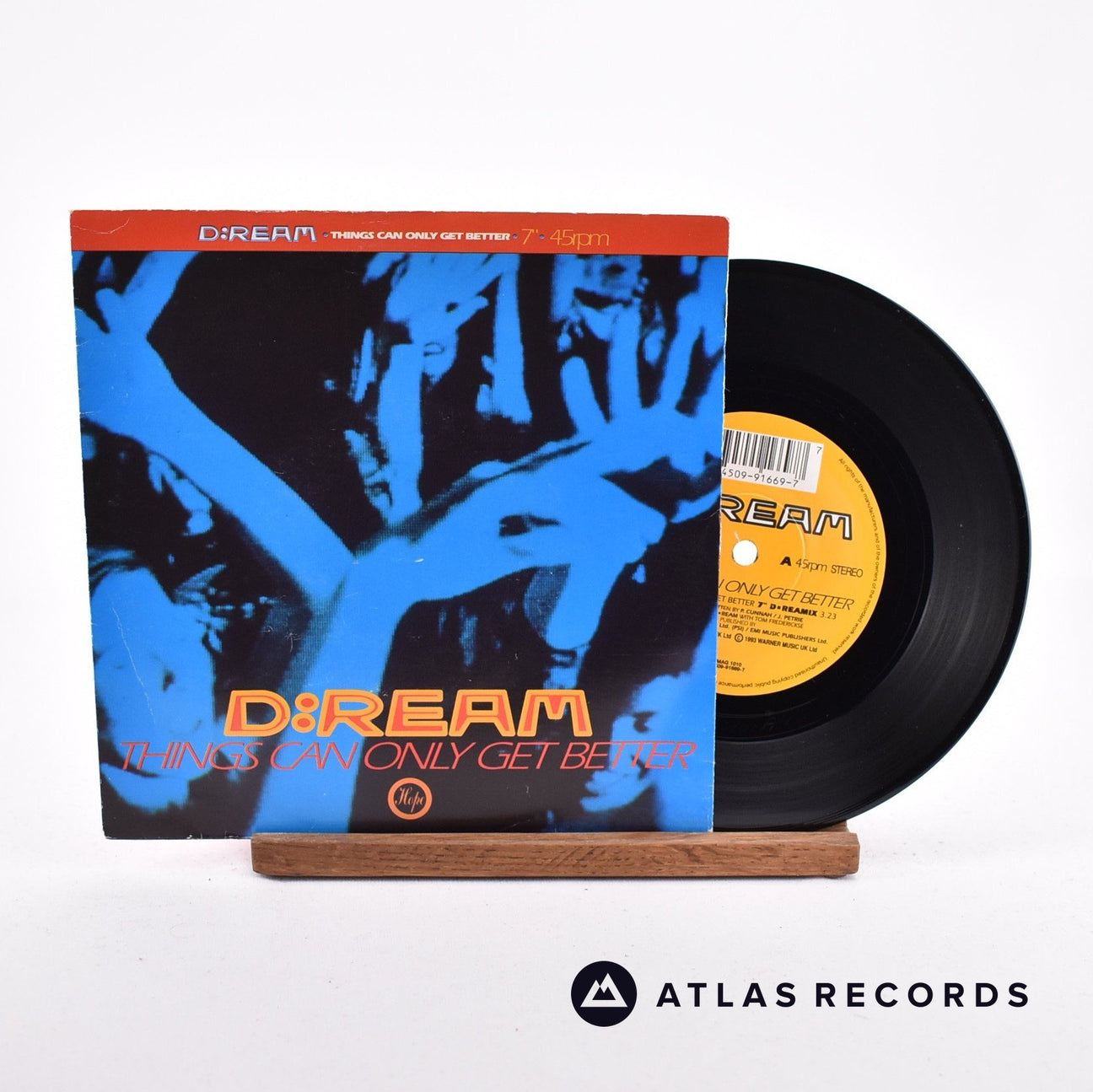 D:Ream Things Can Only Get Better 7" Vinyl Record - Front Cover & Record