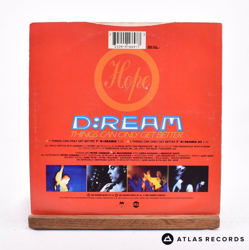 D:Ream - Things Can Only Get Better - 7" Vinyl Record - VG+/EX