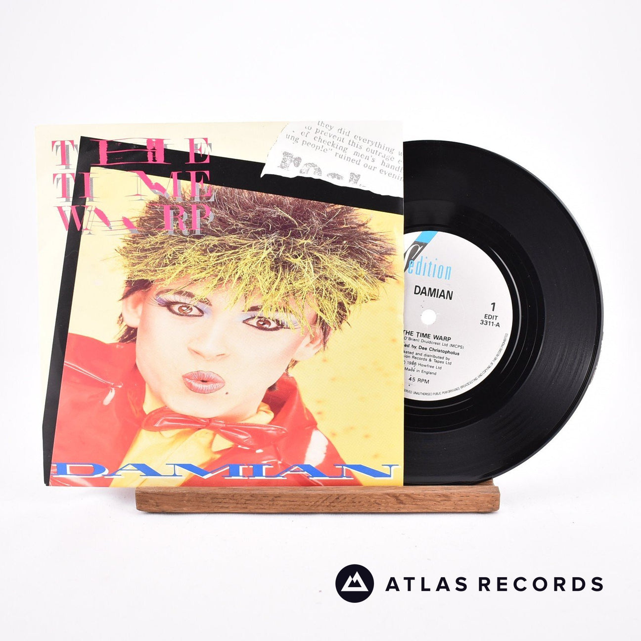 Damian The Time Warp 7" Vinyl Record - Front Cover & Record