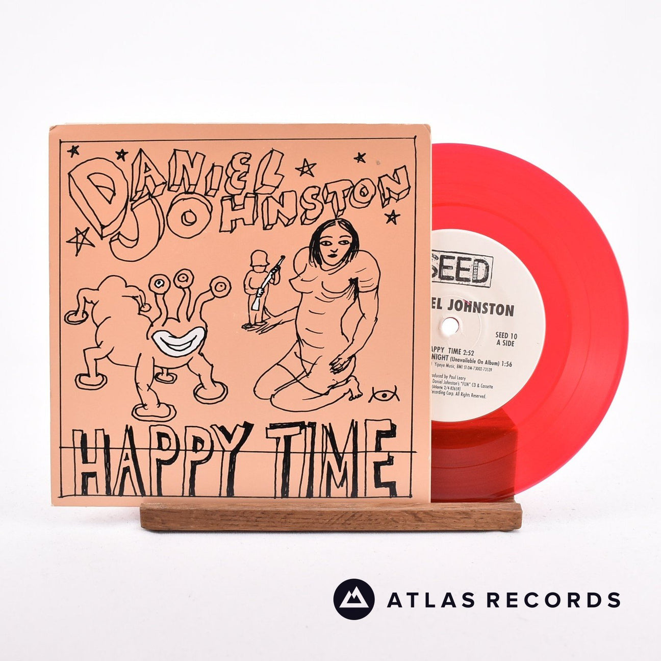 Daniel Johnston Happy Time 7" Vinyl Record - Front Cover & Record