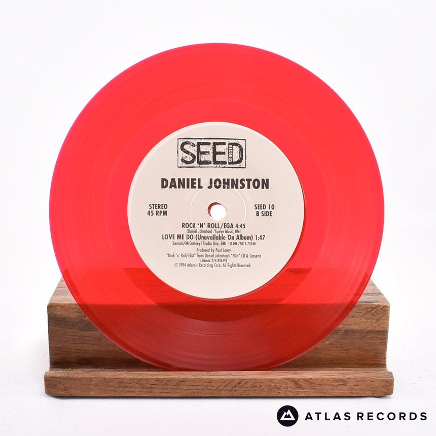 Daniel Johnston - Happy Time - Red Translucent Us 7" Vinyl Record - EX/VG+