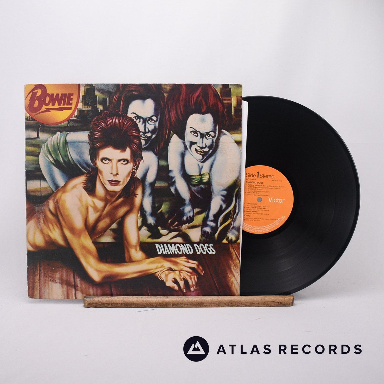 David Bowie Diamond Dogs LP Vinyl Record - Front Cover & Record