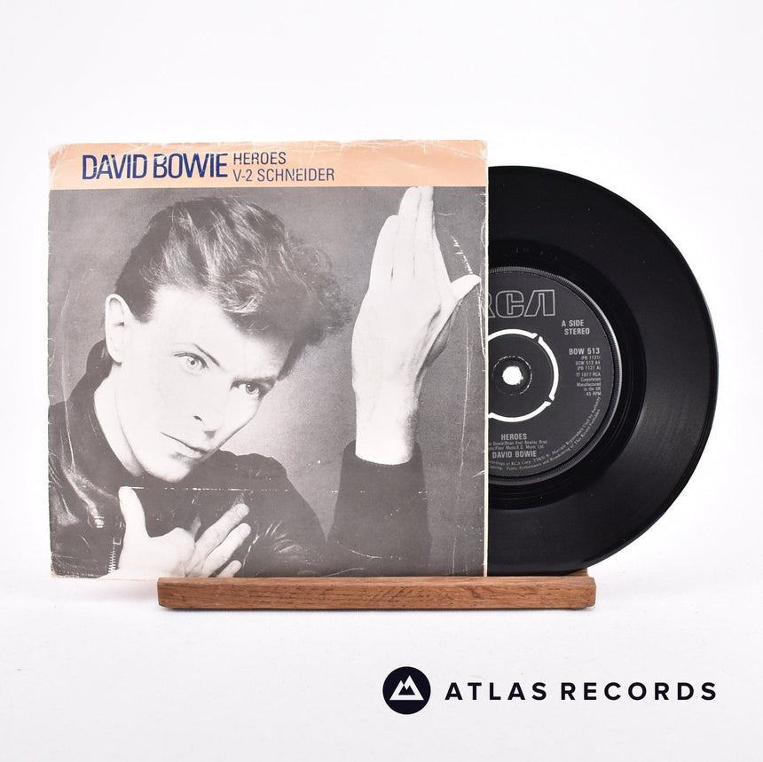David Bowie Heroes 7" Vinyl Record - Front Cover & Record