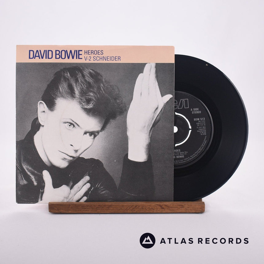 David Bowie Heroes 7" Vinyl Record - Front Cover & Record