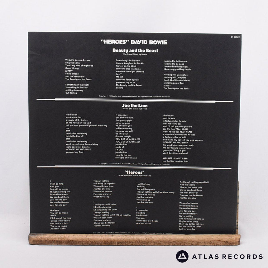 David Bowie - "Heroes" - A-1 B-5E LP Vinyl Record - EX/EX