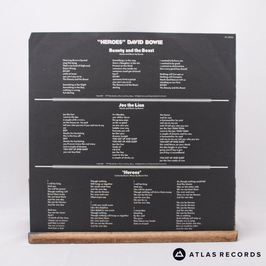 David Bowie - "Heroes" - Lyric Sheet A-2 B-2 LP Vinyl Record - EX/VG+
