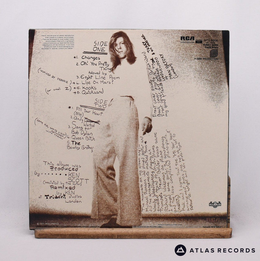 David Bowie - Hunky Dory - Reissue A-1U B-1U LP Vinyl Record - EX/EX