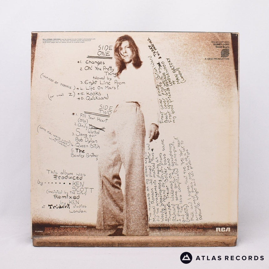 David Bowie - Hunky Dory - Dynaflex Reissue DT XT LP Vinyl Record - VG+/VG