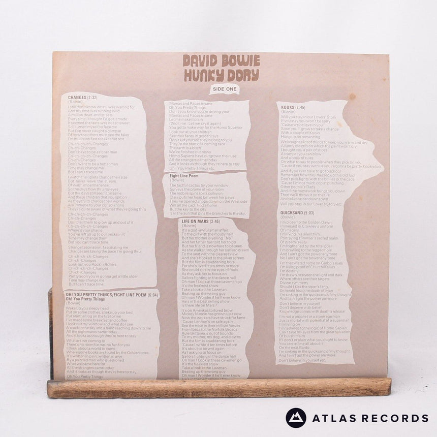 David Bowie - Hunky Dory - Repress Lyric Sheet 3T 3T LP Vinyl Record - VG+/VG