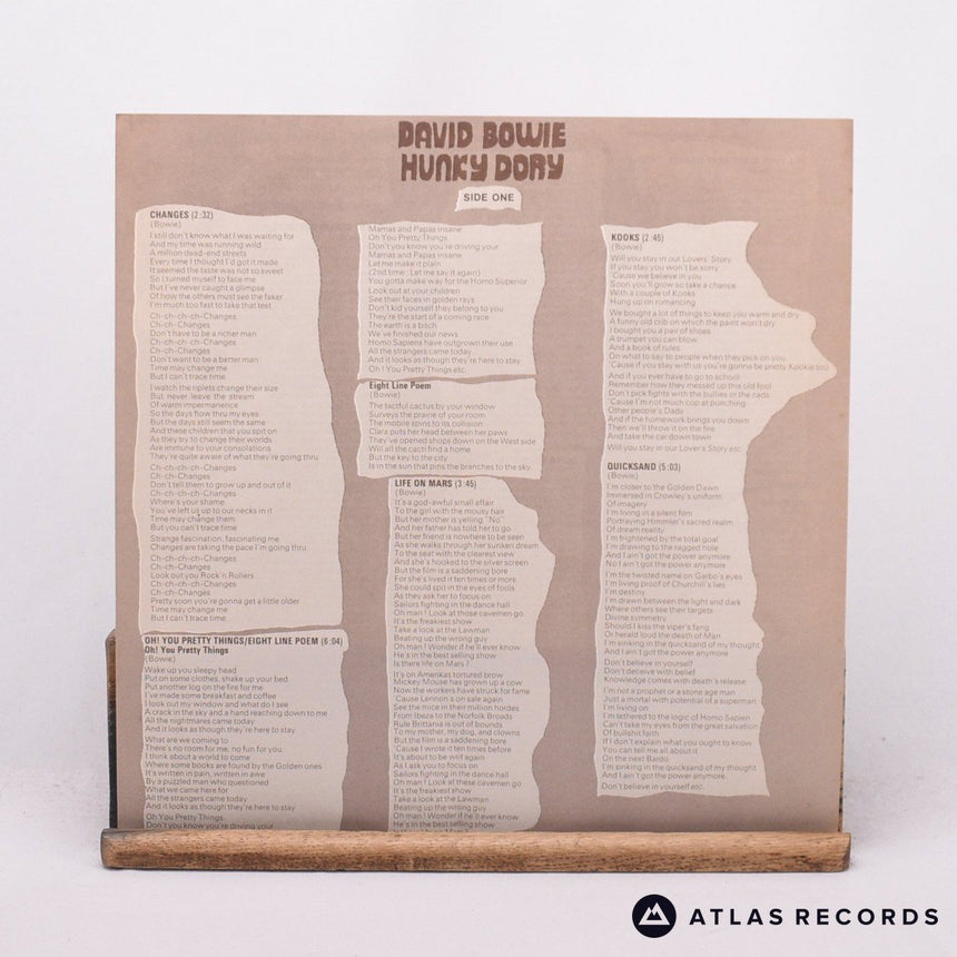 David Bowie - Hunky Dory - Lyric Sheet Reissue LP Vinyl Record - EX/EX