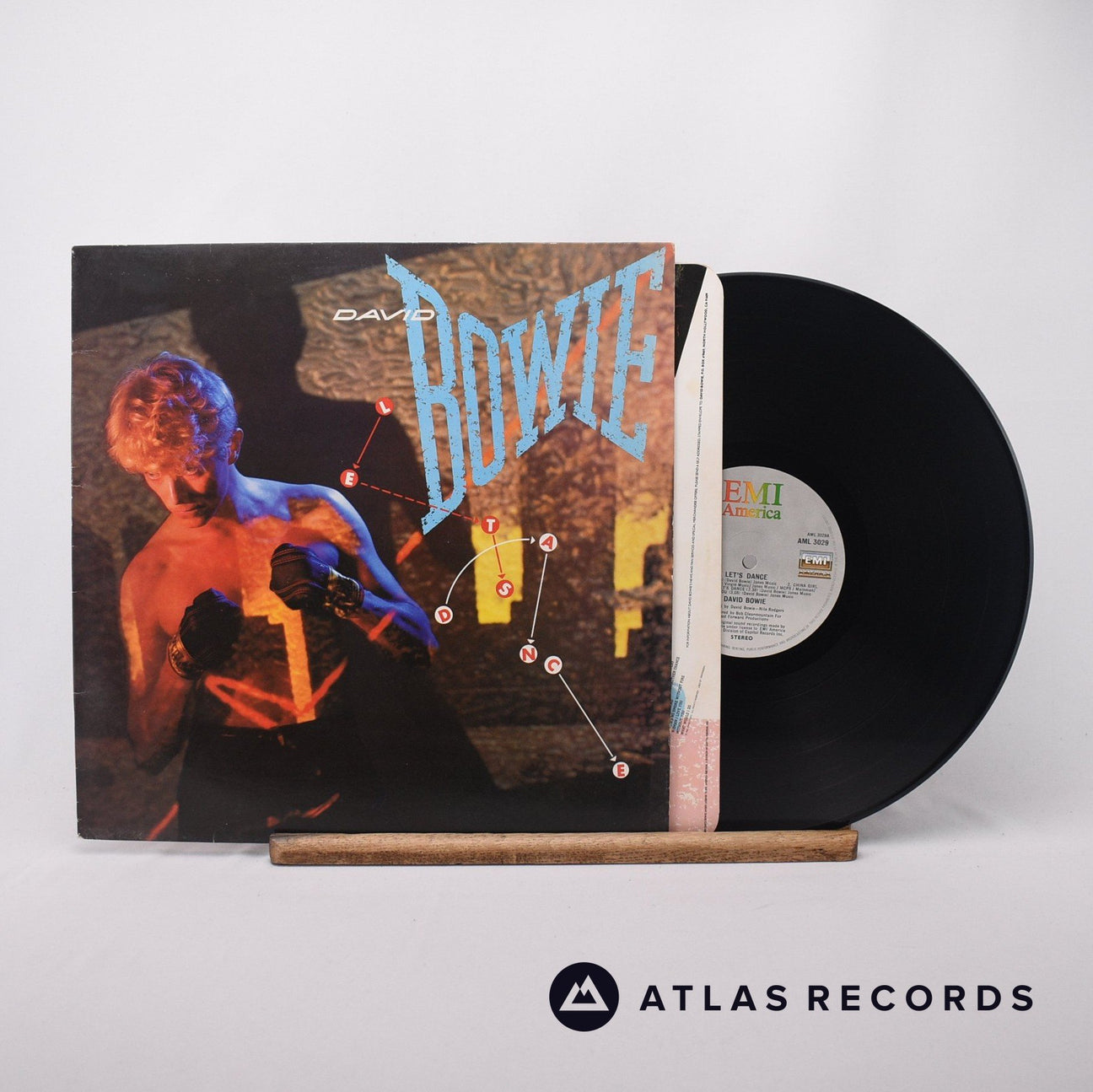 David Bowie Let's Dance LP Vinyl Record - Front Cover & Record