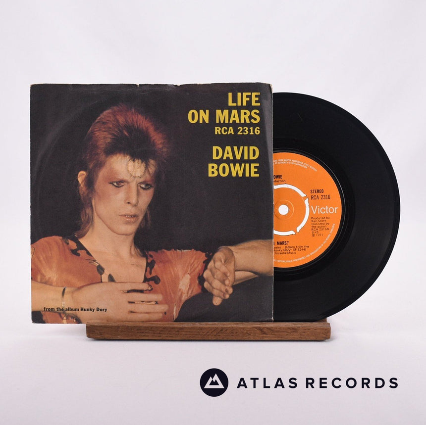 David Bowie Life On Mars 7" Vinyl Record - Front Cover & Record