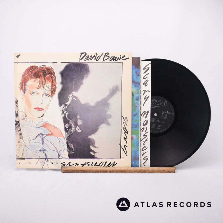 David Bowie Scary Monsters LP Vinyl Record - Front Cover & Record
