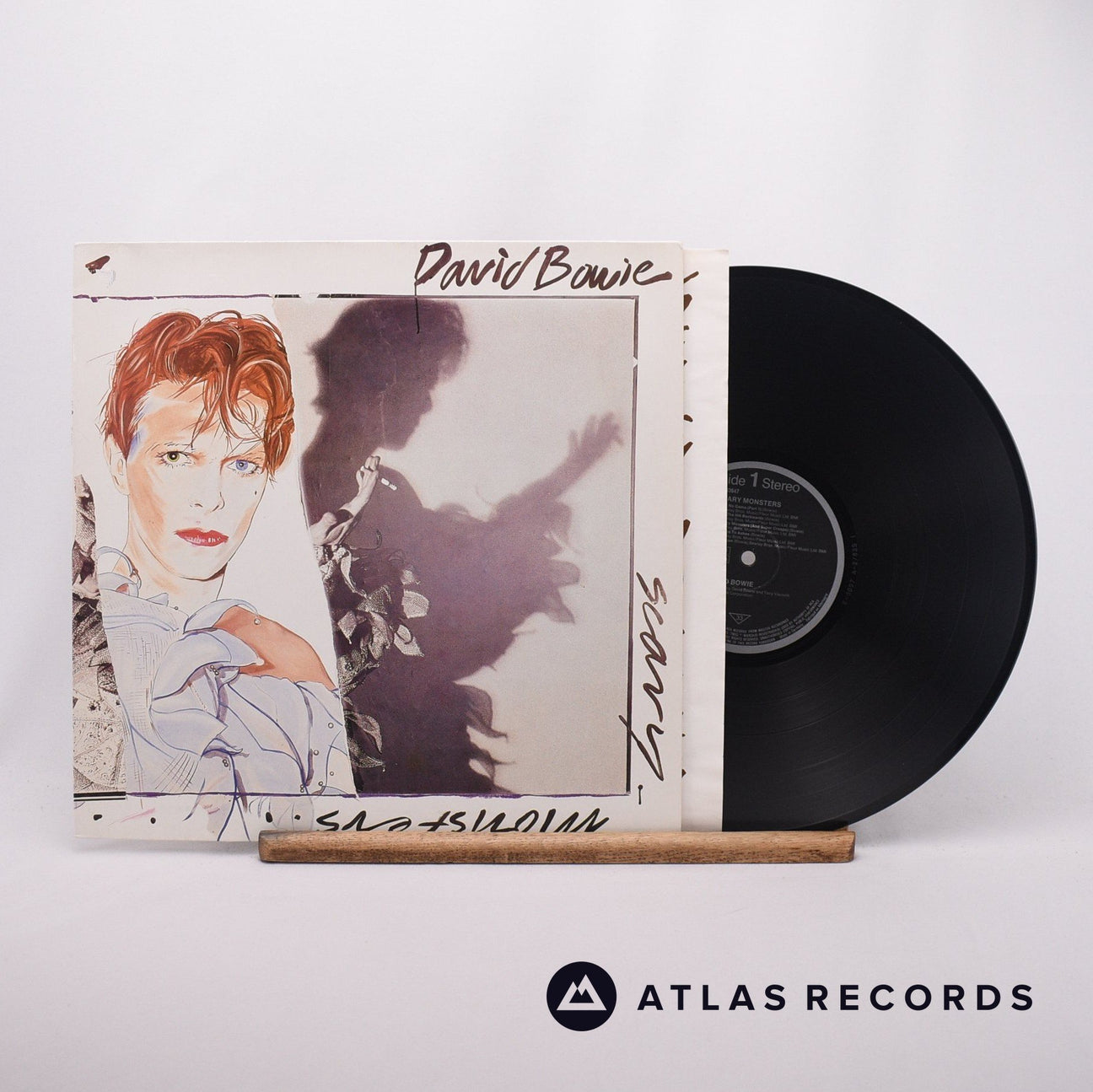 David Bowie Scary Monsters LP Vinyl Record - Front Cover & Record