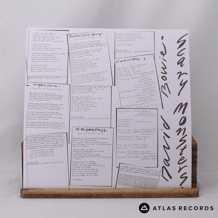 David Bowie - Scary Monsters - 180G Lyric Sheet 1A1 1B1 LP Vinyl Record - NM/EX