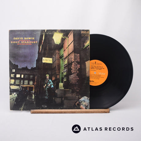 David Bowie The Rise and Fall of Ziggy Stardust and the Spiders From Mars LP Vinyl Record - Front Cover & Record