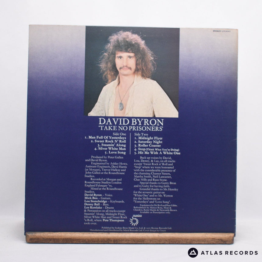 David Byron - Take No Prisoners - A3 B3 LP Vinyl Record - EX/EX