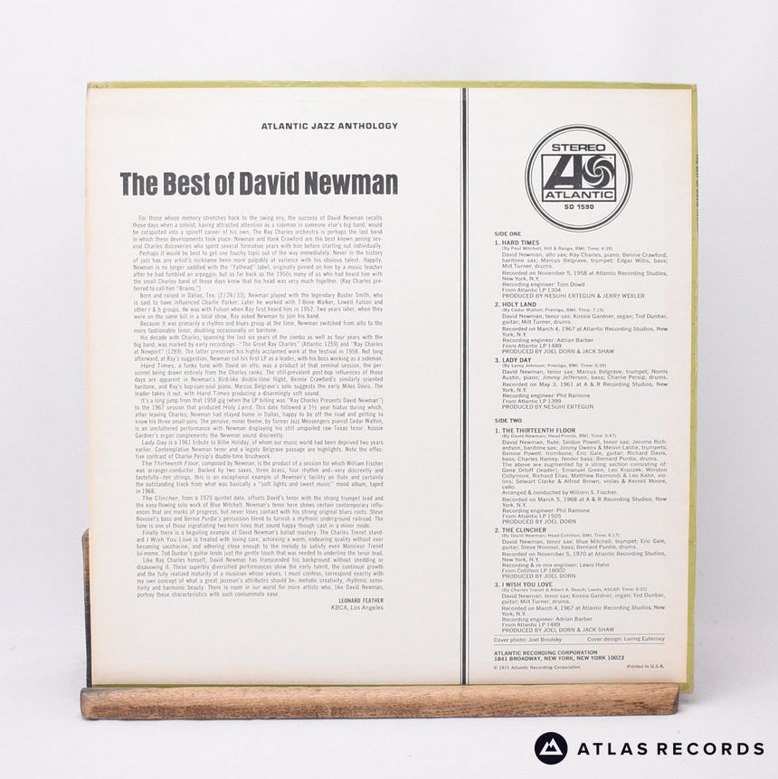 David "Fathead" Newman - The Best Of David Newman - LP Vinyl Record - EX/EX