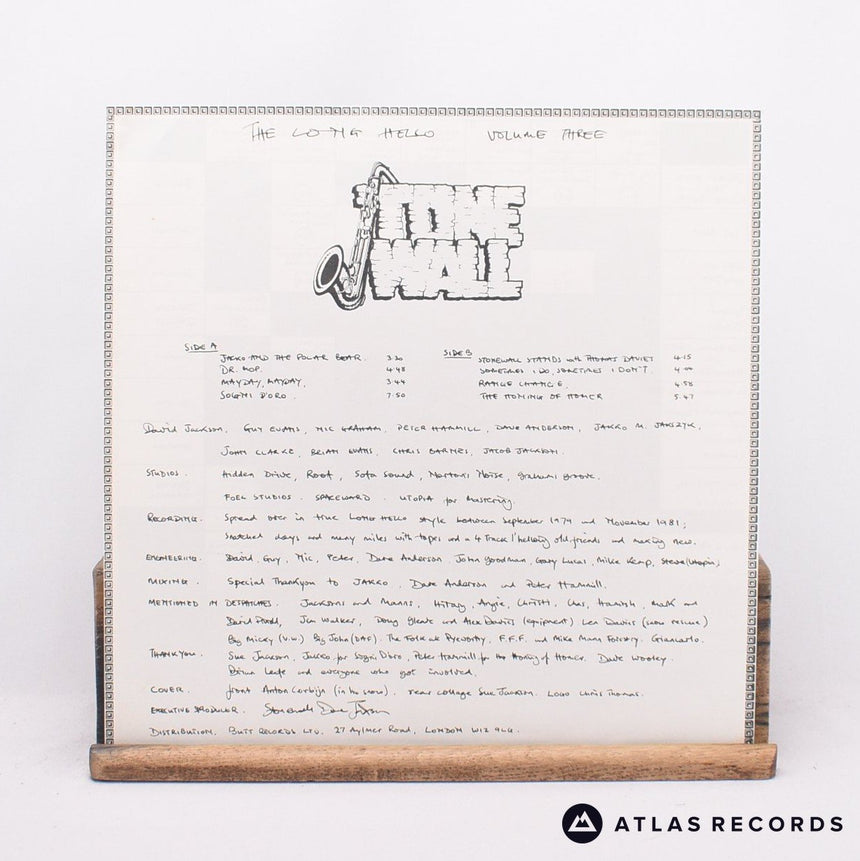 David Jackson - The Long Hello Volume Three - Insert LP Vinyl Record - EX/EX
