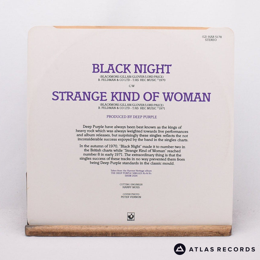 Deep Purple - Black Night / Strange Kind Of Woman - 12" Vinyl Record - EX/EX