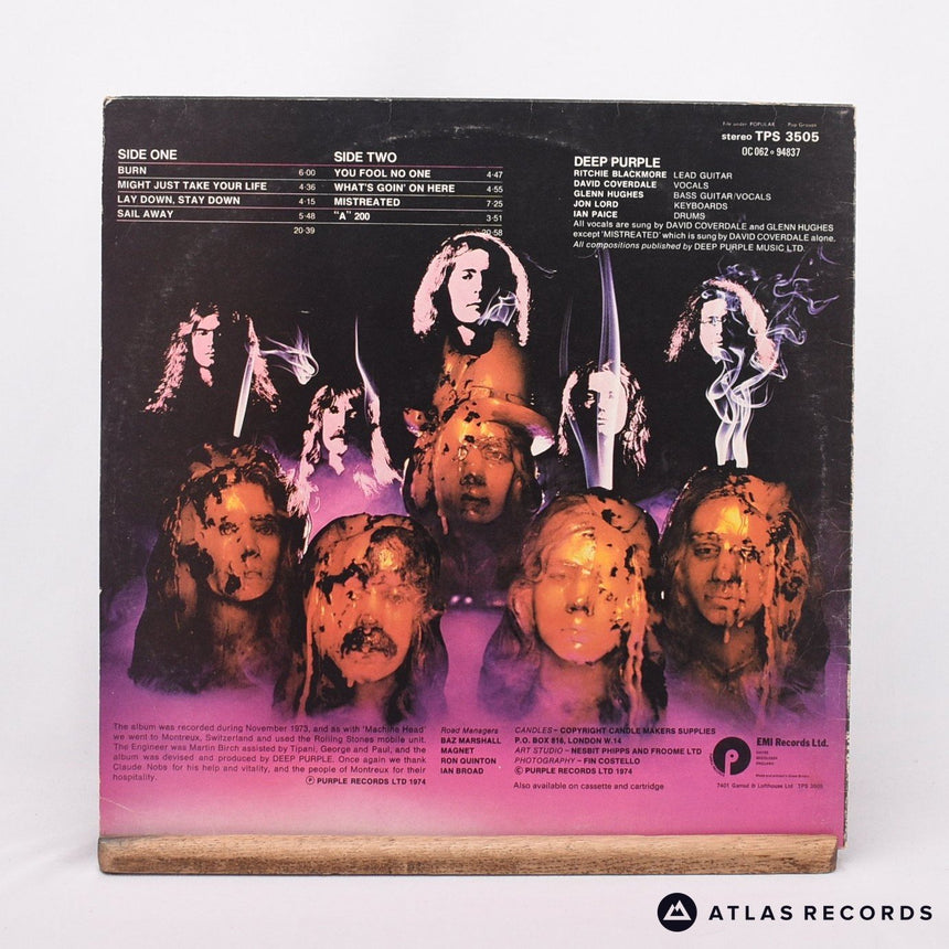 Deep Purple - Burn - Repress LP Vinyl Record - VG+/EX