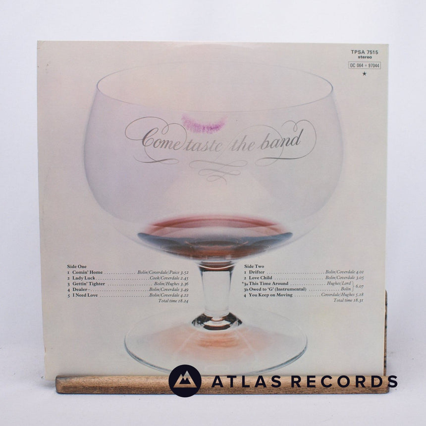Deep Purple - Come Taste The Band - A-1 B-1 LP Vinyl Record - EX/EX