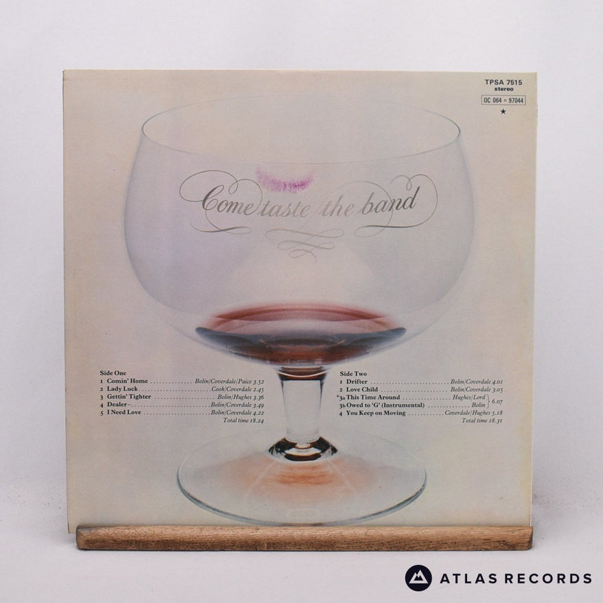 Deep Purple - Come Taste The Band - A-1U B-1U LP Vinyl Record - EX/EX