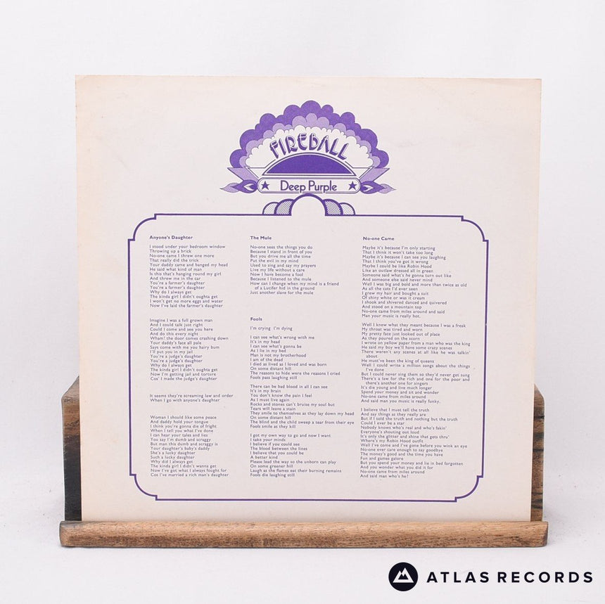 Deep Purple - Fireball - Lyric Sheet Porky A-3 B-5 LP Vinyl Record - VG+/EX