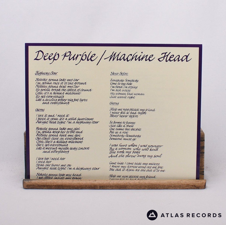 Deep Purple - Machine Head - 180G Lyric Sheet -A -B LP Vinyl Record - NM/NM