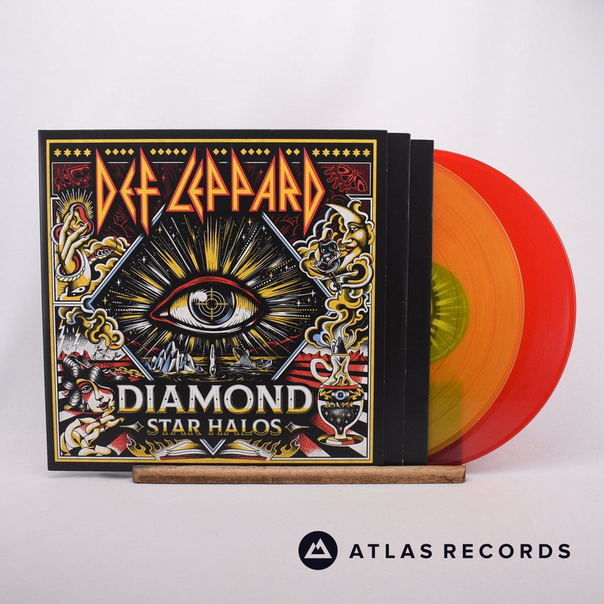 Def Leppard Diamond Star Halos 2 x LP Vinyl Record - Front Cover & Record