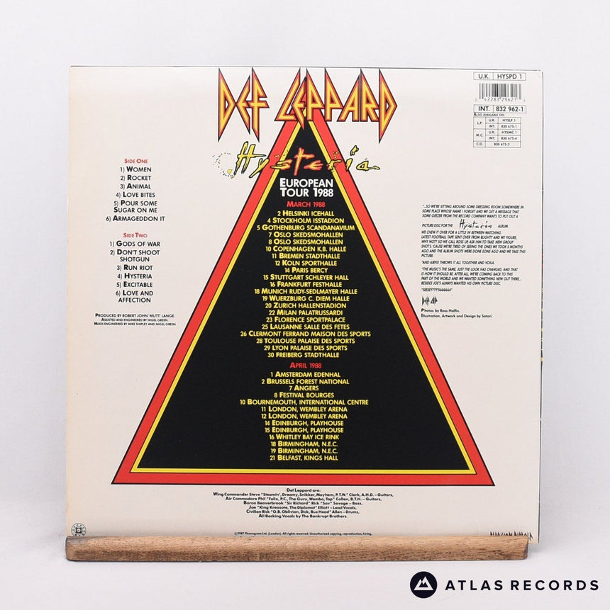 Def Leppard - Hysteria - A2 B2 LP Vinyl Record - EX/EX
