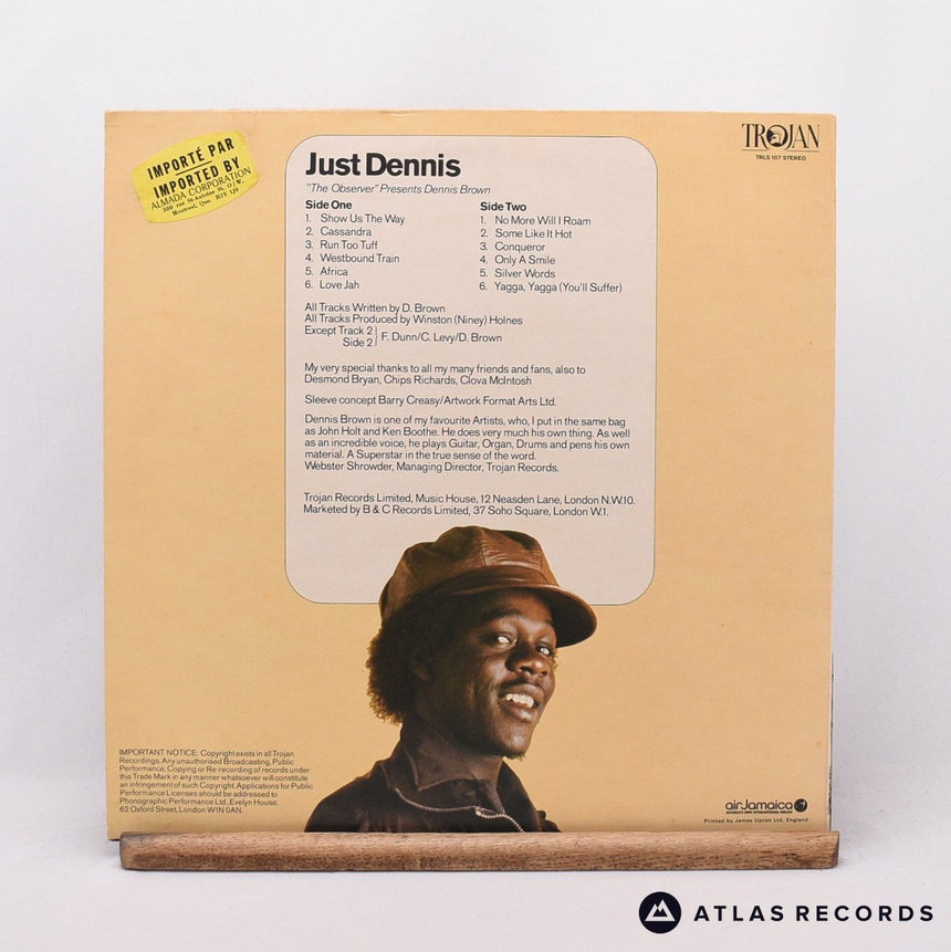 Dennis Brown - Just Dennis - A-1 B-1 LP Vinyl Record - EX/VG+