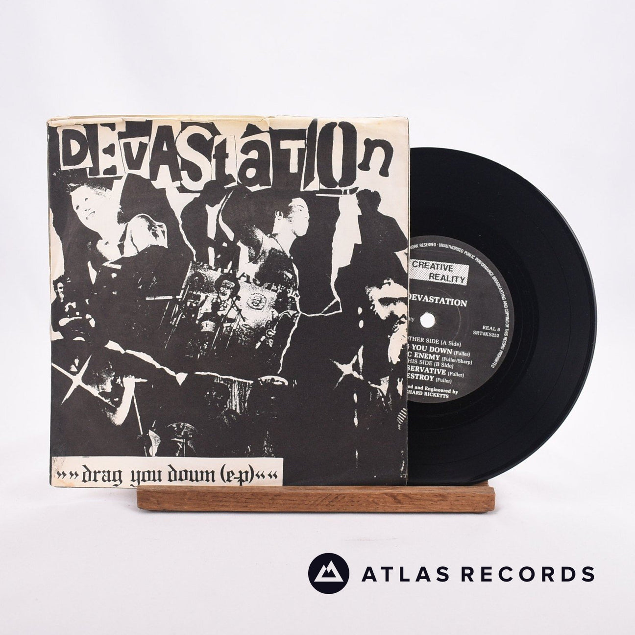 Devastation Drag You Down 7" Vinyl Record - Front Cover & Record