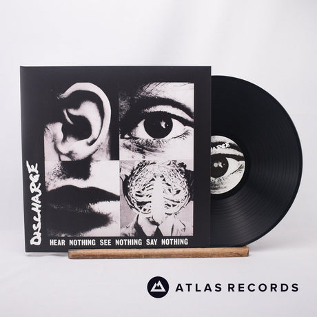 Discharge Hear Nothing See Nothing Say Nothing LP Vinyl Record - Front Cover & Record