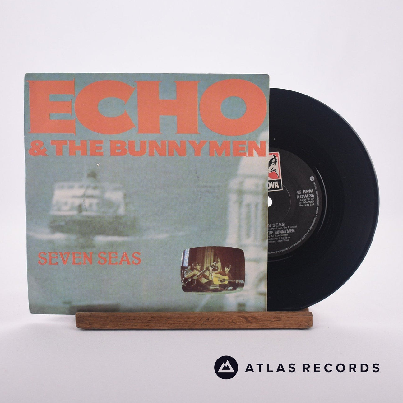 Echo & The Bunnymen Seven Seas 7" Vinyl Record - Front Cover & Record