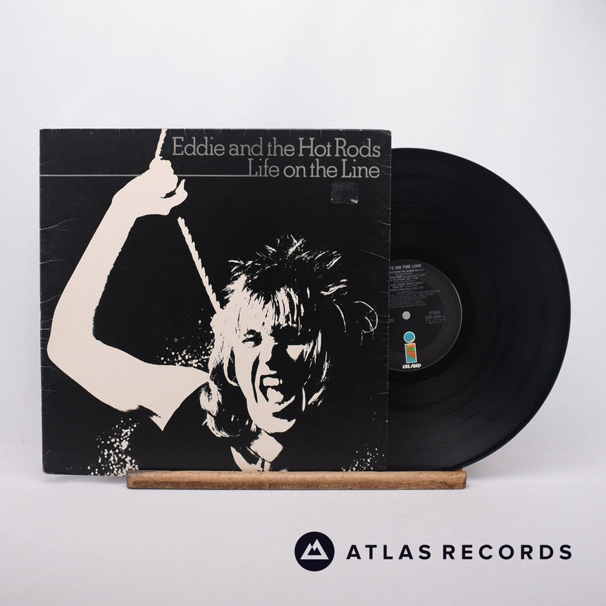 Eddie And The Hot Rods Life On The Line LP Vinyl Record - Front Cover & Record