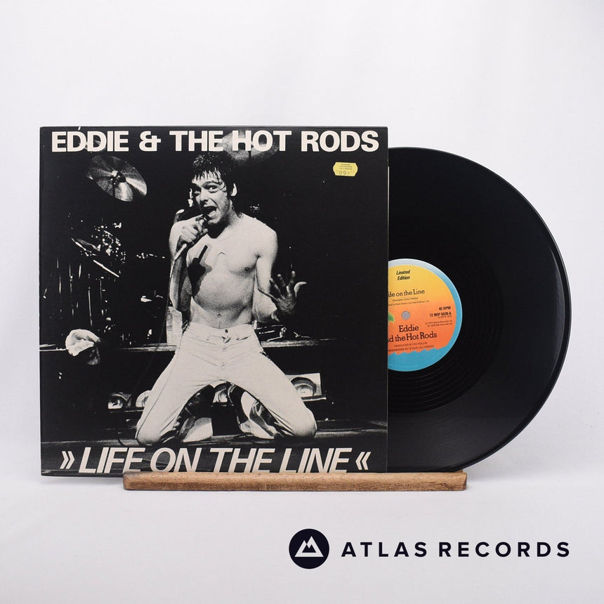 Eddie And The Hot Rods Life On The Line 12" Vinyl Record - Front Cover & Record