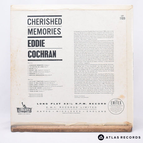 Eddie Cochran - Cherished Memories - A-1 B-1 LP Vinyl Record - VG+/VG+