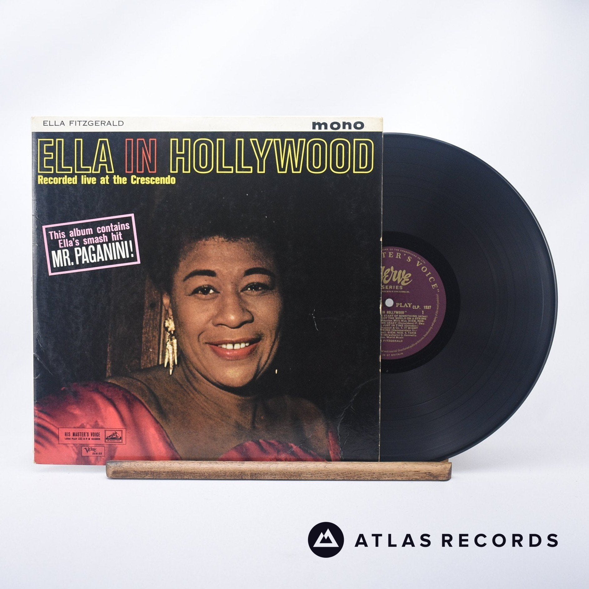 Ella Fitzgerald Ella In Hollywood LP Vinyl Record VG+/VG+ ‐ Atlas