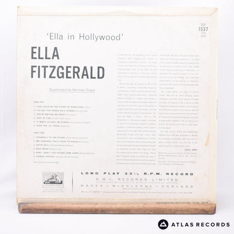 Ella Fitzgerald - Ella In Hollywood - LP Vinyl Record - VG+/VG+