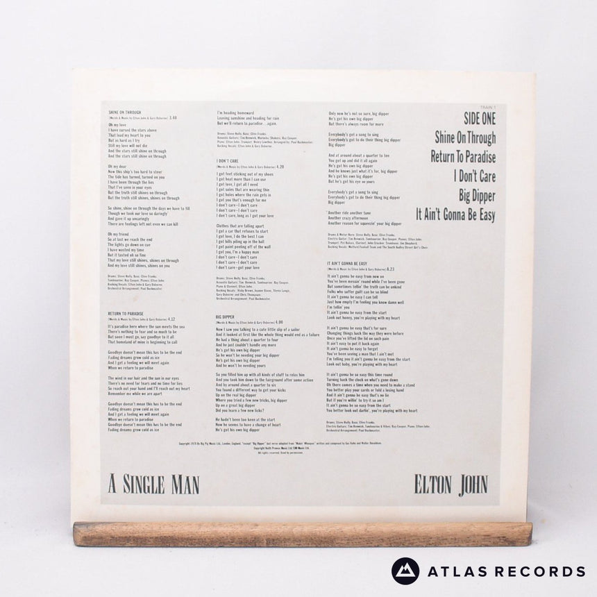 Elton John - A Single Man - Gatefold LP Vinyl Record - EX/VG+