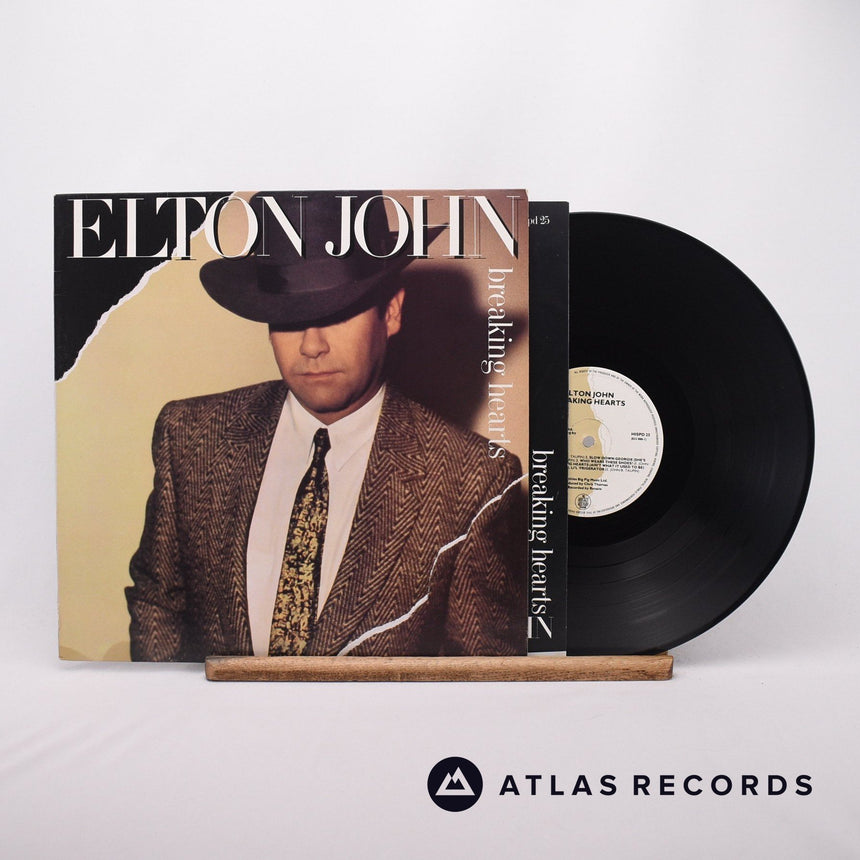 Elton John Breaking Hearts LP Vinyl Record - Front Cover & Record