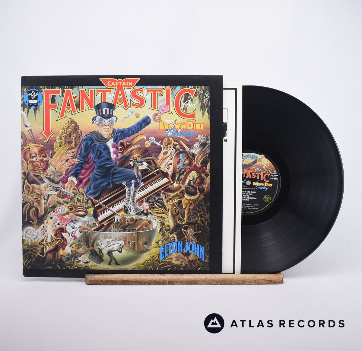 Elton John Captain Fantastic And The Brown Dirt Cowboy LP Vinyl Record - Front Cover & Record