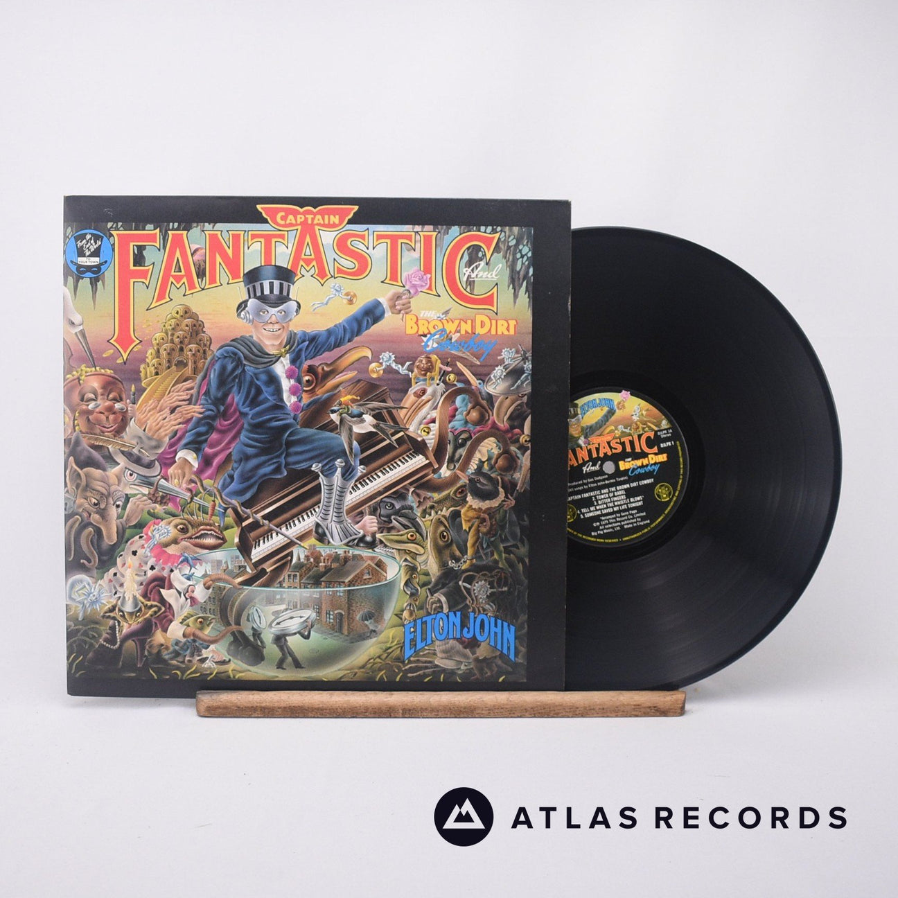 Elton John Captain Fantastic And The Brown Dirt Cowboy LP Vinyl Record - Front Cover & Record
