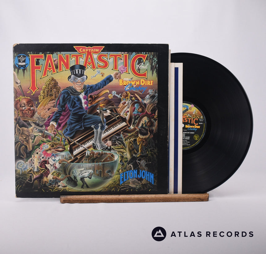 Elton John Captain Fantastic And The Brown Dirt Cowboy LP Vinyl Record - Front Cover & Record