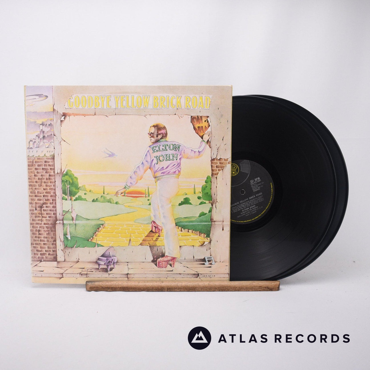 Elton John Goodbye Yellow Brick Road 2 x LP Vinyl Record - Front Cover & Record
